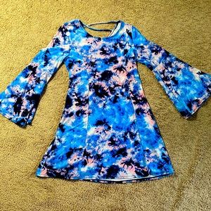 Tie dye long sleeved dress